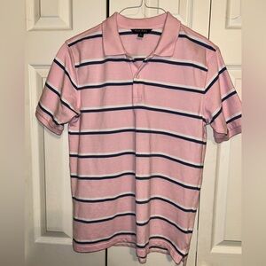 Brooks Brothers Fleece Boys Pink Striped Cotton Polo XL